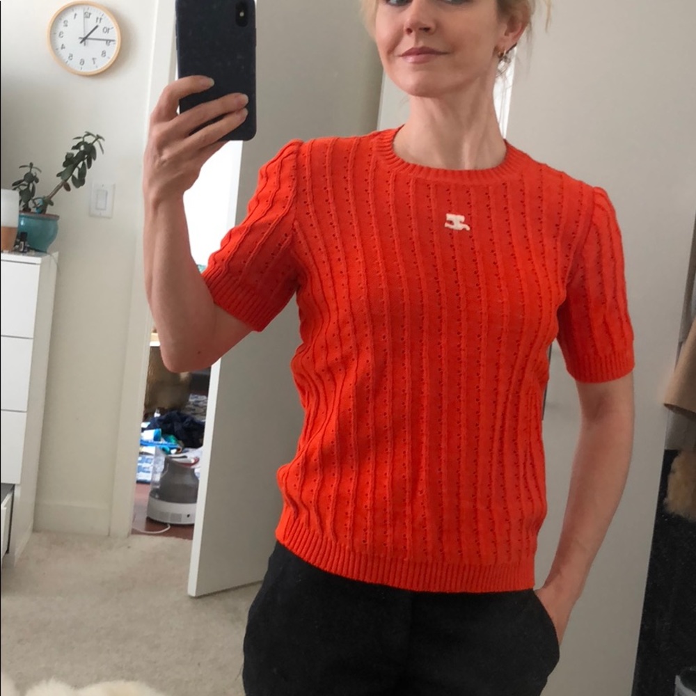 Vintage Orange cotton Courrege top